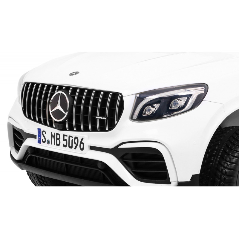 Auto Mercedes GLC 63S dla dzieci Biały + Napęd 4x4 + MP4 + LED + Ekoskóra + Wolny Start + EVA