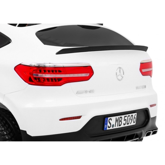 Auto Mercedes GLC 63S dla dzieci Biały + Napęd 4x4 + MP4 + LED + Ekoskóra + Wolny Start + EVA