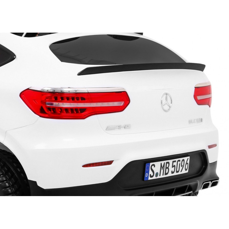 Auto Mercedes GLC 63S dla dzieci Biały + Napęd 4x4 + MP4 + LED + Ekoskóra + Wolny Start + EVA