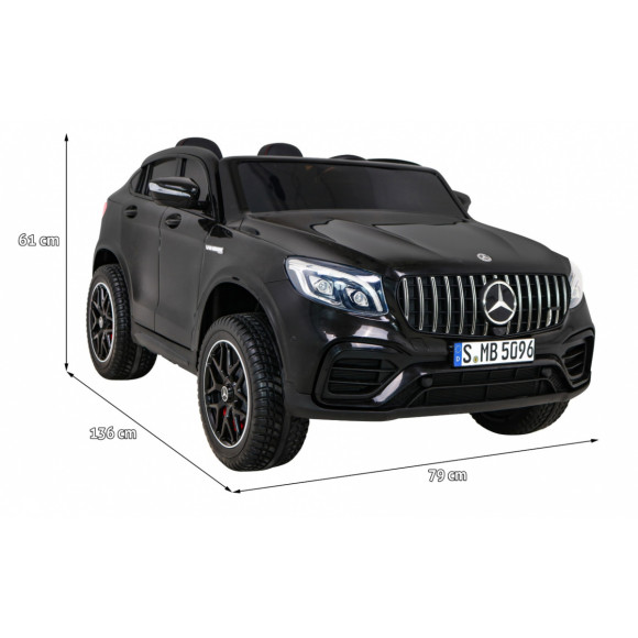 Auto Mercedes GLC 63S dla dzieci Czarny + Napęd 4x4 + MP4 + LED + Ekoskóra + Wolny Start + EVA