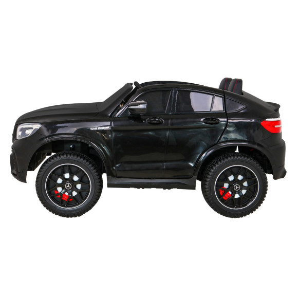 Auto Mercedes GLC 63S dla dzieci Czarny + Napęd 4x4 + MP4 + LED + Ekoskóra + Wolny Start + EVA