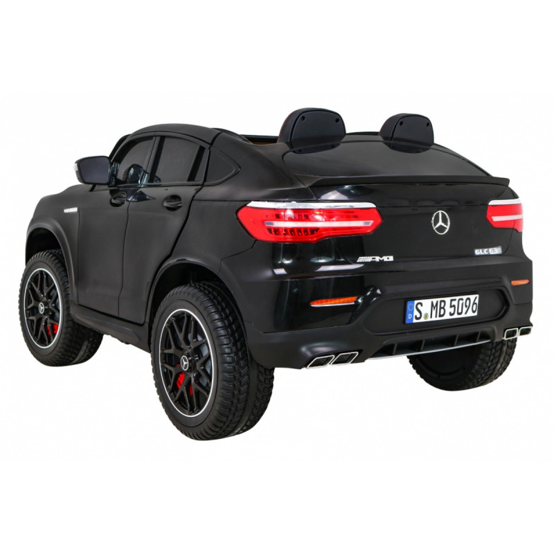 Auto Mercedes GLC 63S dla dzieci Czarny + Napęd 4x4 + MP4 + LED + Ekoskóra + Wolny Start + EVA