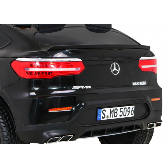 Auto Mercedes GLC 63S dla dzieci Czarny + Napęd 4x4 + MP4 + LED + Ekoskóra + Wolny Start + EVA