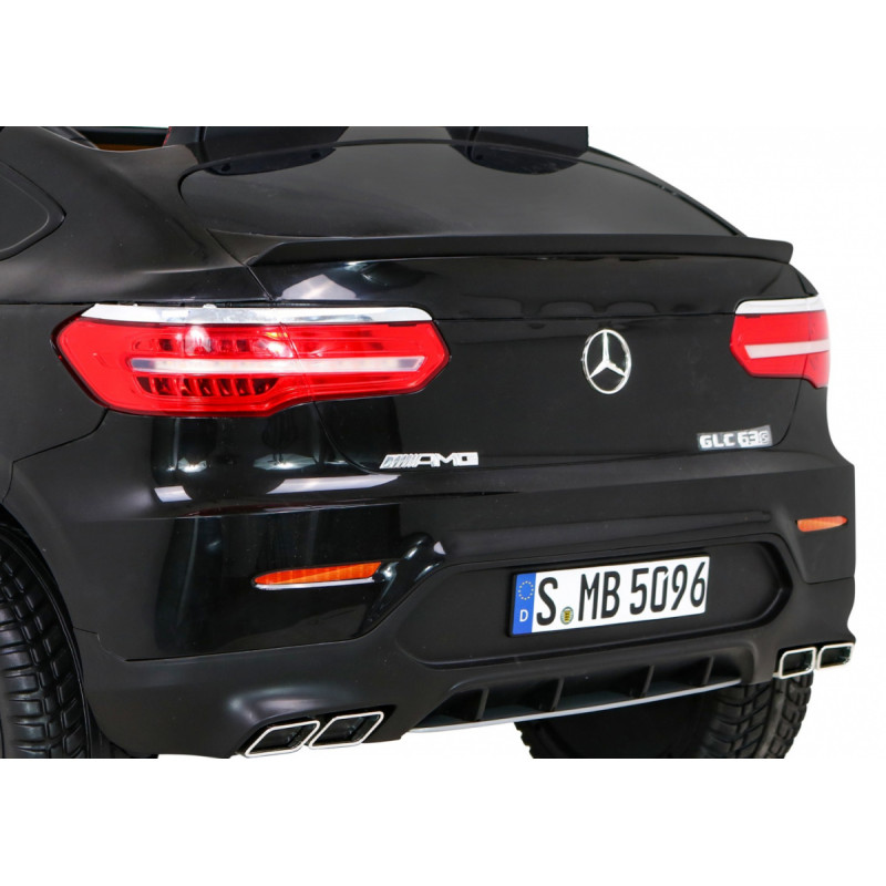 Auto Mercedes GLC 63S dla dzieci Czarny + Napęd 4x4 + MP4 + LED + Ekoskóra + Wolny Start + EVA