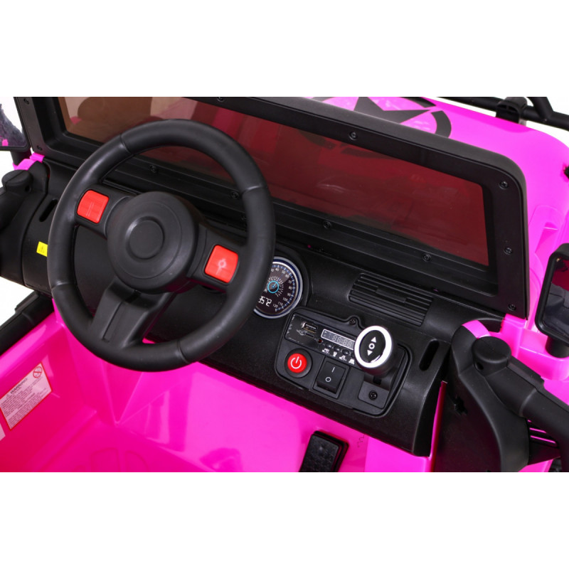Auto terenowe typu jeep Monster 4x4 dla dzieci Różowy + Pilot + Regulacja siedzenia + Wolny Start + MP3 LED + Bagażnik + Plec