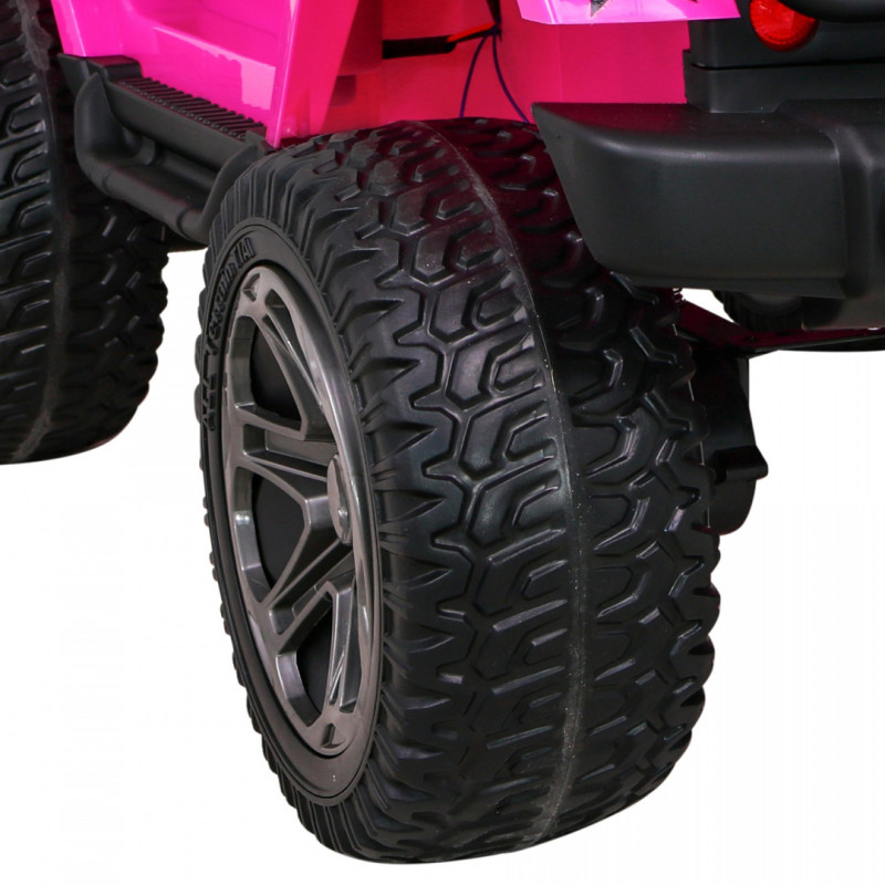 Auto terenowe typu jeep Monster 4x4 dla dzieci Różowy + Pilot + Regulacja siedzenia + Wolny Start + MP3 LED + Bagażnik + Plec