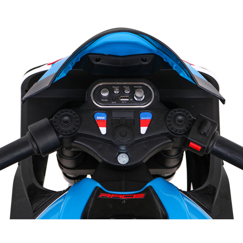Motor BMW HP4 na akumulator dla dzieci Biały + Pomocnicze kółka + Wolny Start + EVA + MP3 LED