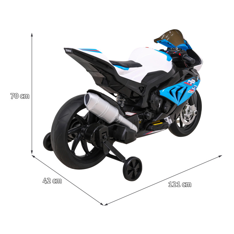 Motor BMW HP4 na akumulator dla dzieci Niebieski + Pomocnicze kółka + Wolny Start + EVA + MP3 LED