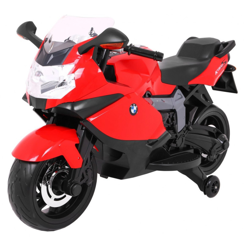 Motor na akumulator BMW K1300S dla dzieci Czerwony + Kółka pomocnicze + Dźwięki Światła + Wolny Start