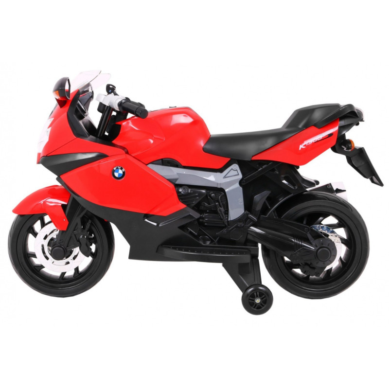 Motor na akumulator BMW K1300S dla dzieci Czerwony + Kółka pomocnicze + Dźwięki Światła + Wolny Start