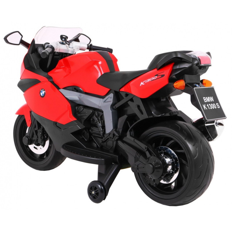Motor na akumulator BMW K1300S dla dzieci Czerwony + Kółka pomocnicze + Dźwięki Światła + Wolny Start