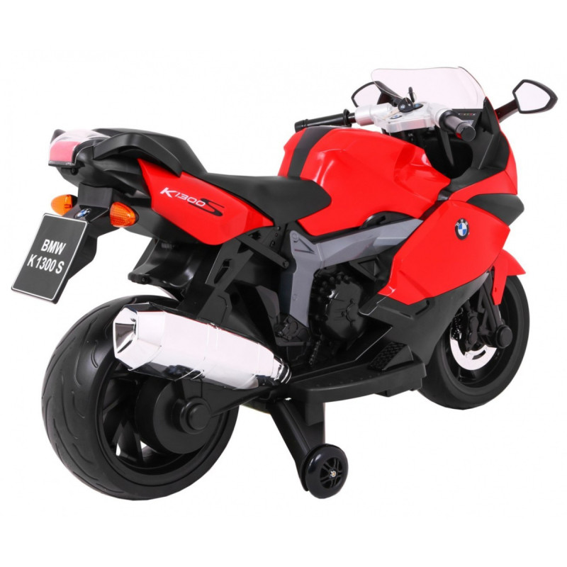 Motor na akumulator BMW K1300S dla dzieci Czerwony + Kółka pomocnicze + Dźwięki Światła + Wolny Start