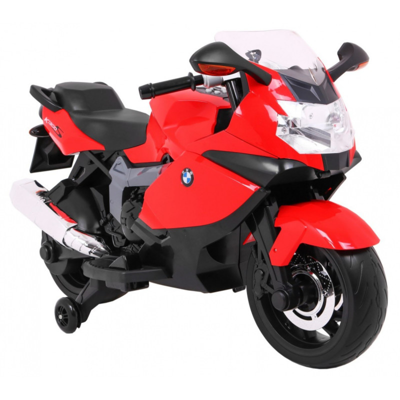 Motor na akumulator BMW K1300S dla dzieci Czerwony + Kółka pomocnicze + Dźwięki Światła + Wolny Start