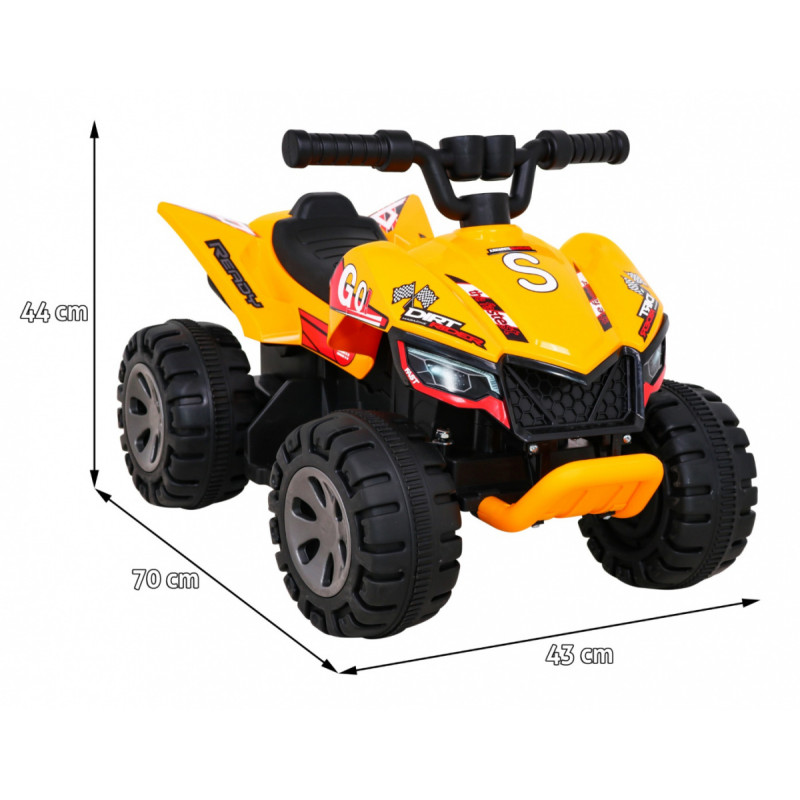 Quad The Fastest na akumulator dla dzieci Żółty + Silnik 25W