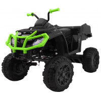 Quad XL ATV 2,4GHz na akumulator dla dzieci Czarno-Zielony + Pilot + Napęd 4x4 + Bagażnik + Wolny Start + EVA + Audio LED