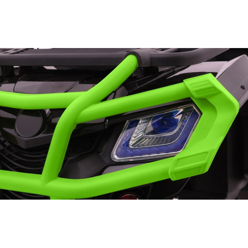 Quad XL ATV 2,4GHz na akumulator dla dzieci Czarno-Zielony + Pilot + Napęd 4x4 + Bagażnik + Wolny Start + EVA + Audio LED