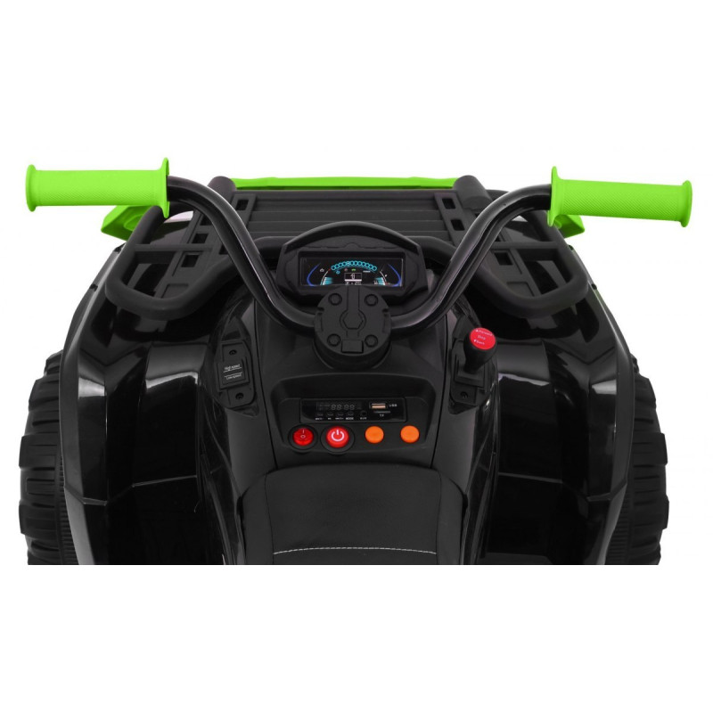 Quad XL ATV 2,4GHz na akumulator dla dzieci Czarno-Zielony + Pilot + Napęd 4x4 + Bagażnik + Wolny Start + EVA + Audio LED