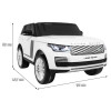 Range Rover HSE 2-osobowe Autko dla dzieci Biały + Pilot + 5-pkt pasy + Panel audio + LED