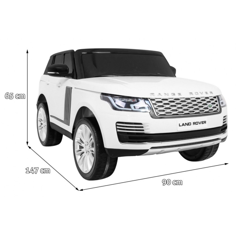 Range Rover HSE 2-osobowe Autko dla dzieci Biały + Pilot + 5-pkt pasy + Panel audio + LED