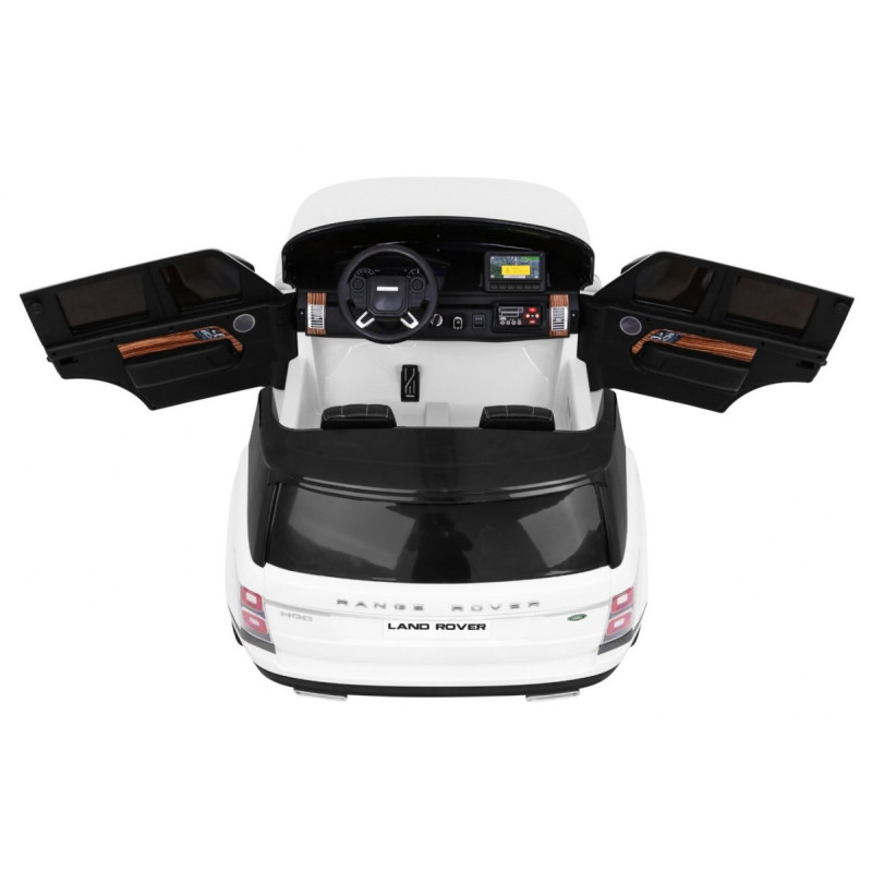 Range Rover HSE 2-osobowe Autko dla dzieci Biały + Pilot + 5-pkt pasy + Panel audio + LED