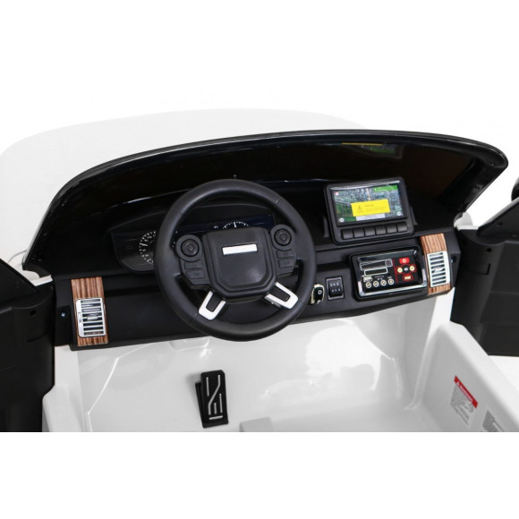 Range Rover HSE 2-osobowe Autko dla dzieci Biały + Pilot + 5-pkt pasy + Panel audio + LED