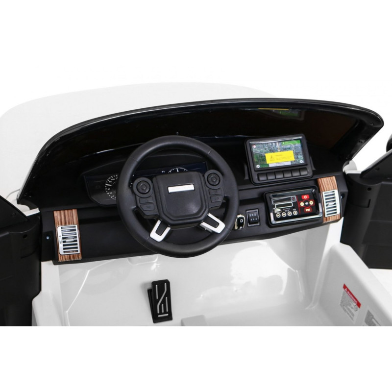 Range Rover HSE 2-osobowe Autko dla dzieci Biały + Pilot + 5-pkt pasy + Panel audio + LED