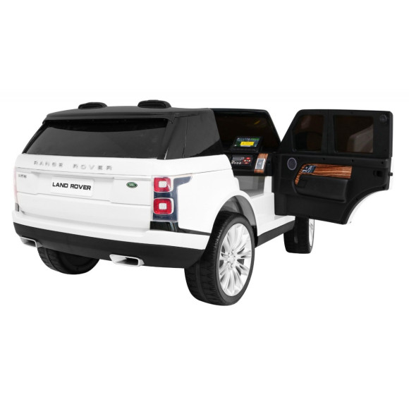 Range Rover HSE 2-osobowe Autko dla dzieci Biały + Pilot + 5-pkt pasy + Panel audio + LED