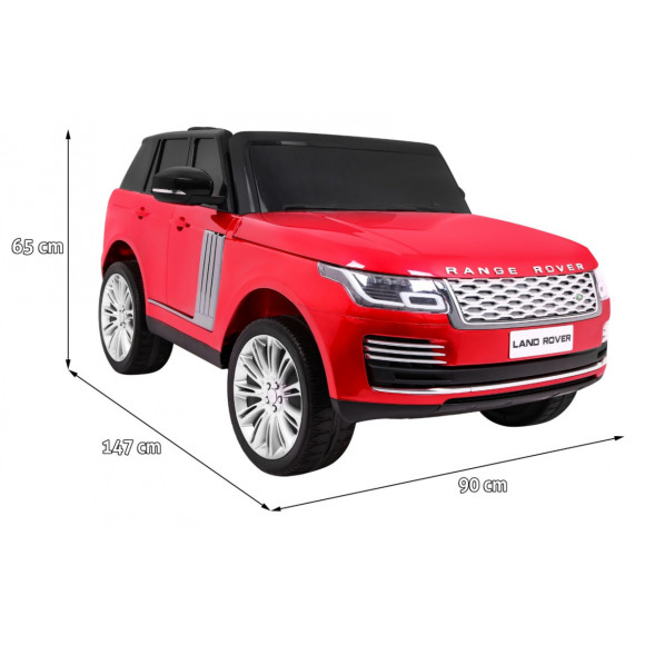 Range Rover HSE Lakierowane Autko dla 2 dzieci Czerwony + Pilot + 5-pkt pasy + Panel audio + LED