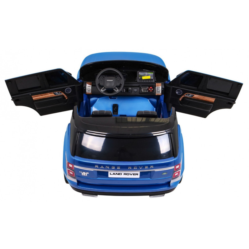 Range Rover HSE Lakierowane Autko dla 2 dzieci Niebieski + Pilot + 5-pkt pasy + Panel audio + LED