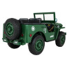 Autko Wojskowe Retro Strong dla 3 dzieci Zielony + Napęd 4x4 + Schowki + EVA + Wolny Start + MP3 LED