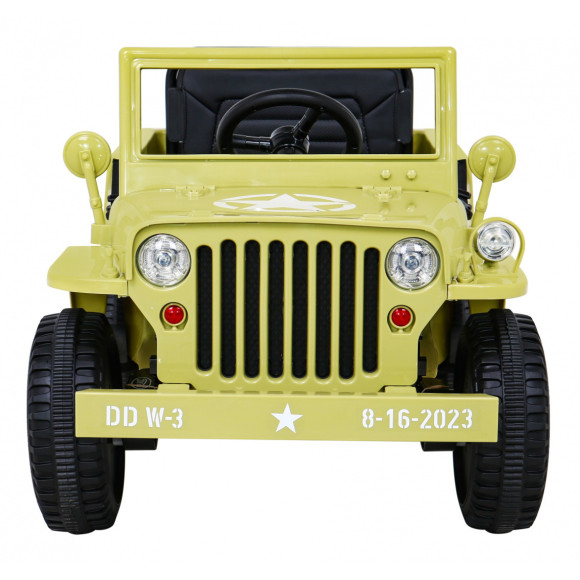 Autko Wojskowe Retro dla dzieci Beżowy + Napęd 4x4 + Pilot + 2 Bagażniki + Wolny Start + MP3 LED Autko Wojskowe Retro dla dzieci Beżowy + Napęd 4x4 + Pilot + 2 Bagażniki + Wolny Start + MP3 LED