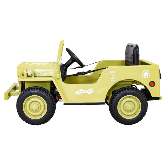 Autko Wojskowe Retro dla dzieci Beżowy + Napęd 4x4 + Pilot + 2 Bagażniki + Wolny Start + MP3 LED Autko Wojskowe Retro dla dzieci Beżowy + Napęd 4x4 + Pilot + 2 Bagażniki + Wolny Start + MP3 LED