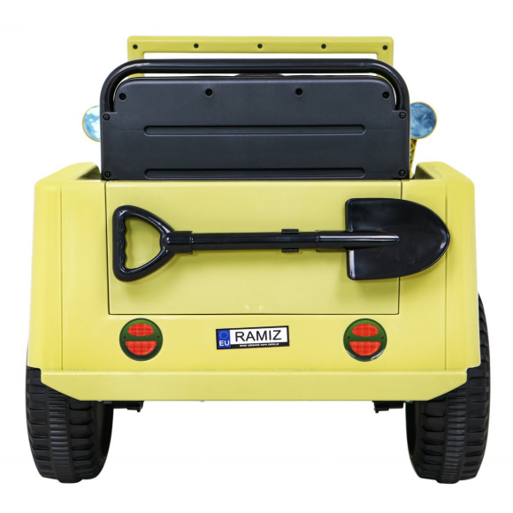 Autko Wojskowe Retro dla dzieci Beżowy + Napęd 4x4 + Pilot + 2 Bagażniki + Wolny Start + MP3 LED Autko Wojskowe Retro dla dzieci Beżowy + Napęd 4x4 + Pilot + 2 Bagażniki + Wolny Start + MP3 LED