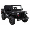 Autko Wojskowe Retro dla dzieci Czarny + Napęd 4x4 + Pilot + 2 Bagażniki + Wolny Start + MP3 LED