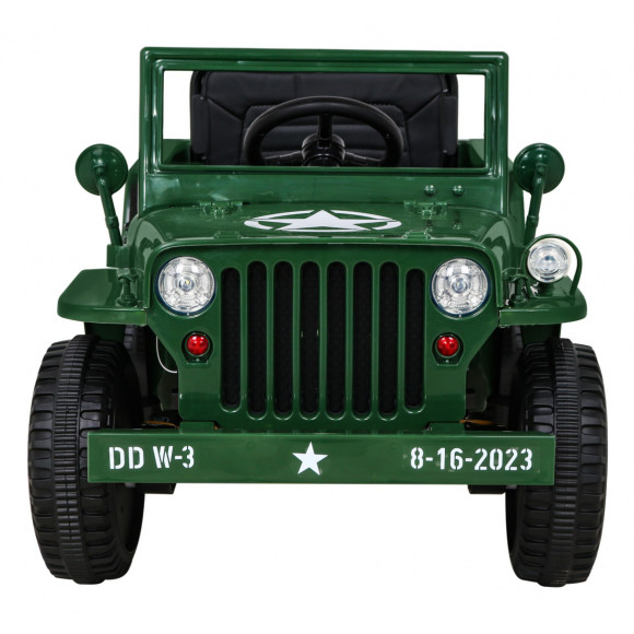 Autko Wojskowe Retro dla dzieci Zielony + Napęd 4x4 + Pilot + 2 Bagażniki + Wolny Start + MP3 LED Autko Wojskowe Retro dla dzieci Zielony + Napęd 4x4 + Pilot + 2 Bagażniki + Wolny Start + MP3 LED