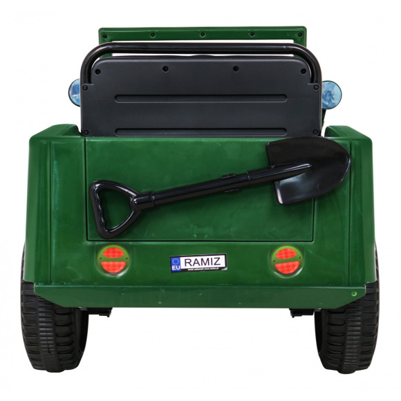 Autko Wojskowe Retro dla dzieci Zielony + Napęd 4x4 + Pilot + 2 Bagażniki + Wolny Start + MP3 LED Autko Wojskowe Retro dla dzieci Zielony + Napęd 4x4 + Pilot + 2 Bagażniki + Wolny Start + MP3 LED