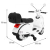Skuter Vespa elektryczny dla dzieci Biały + Kółka pomocnicze + Audio + Ekoskóra + EVA + Wolny Start Skuter Vespa elektryczny dla dzieci Biały + Kółka pomocnicze + Audio + Ekoskóra + EVA + Wolny Start