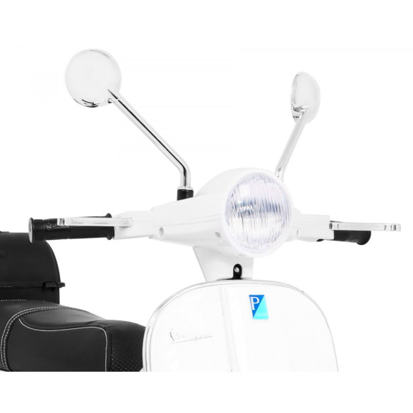 Skuter Vespa elektryczny dla dzieci Biały + Kółka pomocnicze + Audio + Ekoskóra + EVA + Wolny Start Skuter Vespa elektryczny dla dzieci Biały + Kółka pomocnicze + Audio + Ekoskóra + EVA + Wolny Start