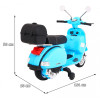 Skuter Vespa elektryczny dla dzieci Niebieski + Kółka pomocnicze + Audio + Ekoskóra + EVA + Wolny Start Skuter Vespa elektryczny dla dzieci Niebieski + Kółka pomocnicze + Audio + Ekoskóra + EVA + Wolny Start