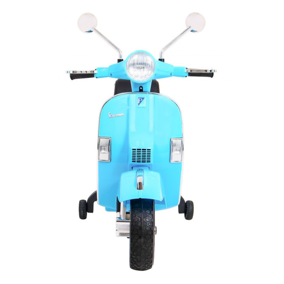 Skuter Vespa elektryczny dla dzieci Niebieski + Kółka pomocnicze + Audio + Ekoskóra + EVA + Wolny Start Skuter Vespa elektryczny dla dzieci Niebieski + Kółka pomocnicze + Audio + Ekoskóra + EVA + Wolny Start