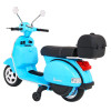 Skuter Vespa elektryczny dla dzieci Niebieski + Kółka pomocnicze + Audio + Ekoskóra + EVA + Wolny Start Skuter Vespa elektryczny dla dzieci Niebieski + Kółka pomocnicze + Audio + Ekoskóra + EVA + Wolny Start