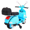 Skuter Vespa elektryczny dla dzieci Niebieski + Kółka pomocnicze + Audio + Ekoskóra + EVA + Wolny Start Skuter Vespa elektryczny dla dzieci Niebieski + Kółka pomocnicze + Audio + Ekoskóra + EVA + Wolny Start