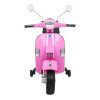 Skuter Vespa elektryczny dla dzieci Różowy + Kółka pomocnicze + Audio + Ekoskóra + EVA + Wolny Start