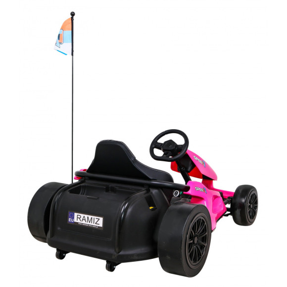 Gokart Speed 7 Drift King na akumulator dla dzieci Różowy + Funkcja driftu + Sportowe siedzenie + 2 Prędkości + EVA Gokart Speed 7 Drift King na akumulator dla dzieci Różowy + Funkcja driftu + Sportowe siedzenie + 2 Prędkości + EVA