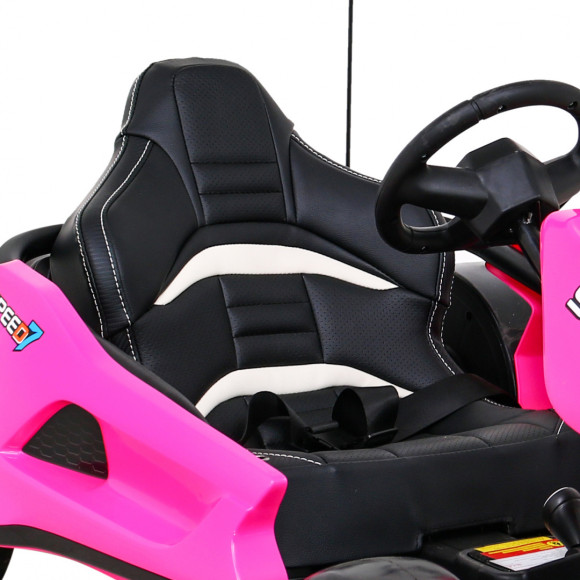 Gokart Speed 7 Drift King na akumulator dla dzieci Różowy + Funkcja driftu + Sportowe siedzenie + 2 Prędkości + EVA Gokart Speed 7 Drift King na akumulator dla dzieci Różowy + Funkcja driftu + Sportowe siedzenie + 2 Prędkości + EVA