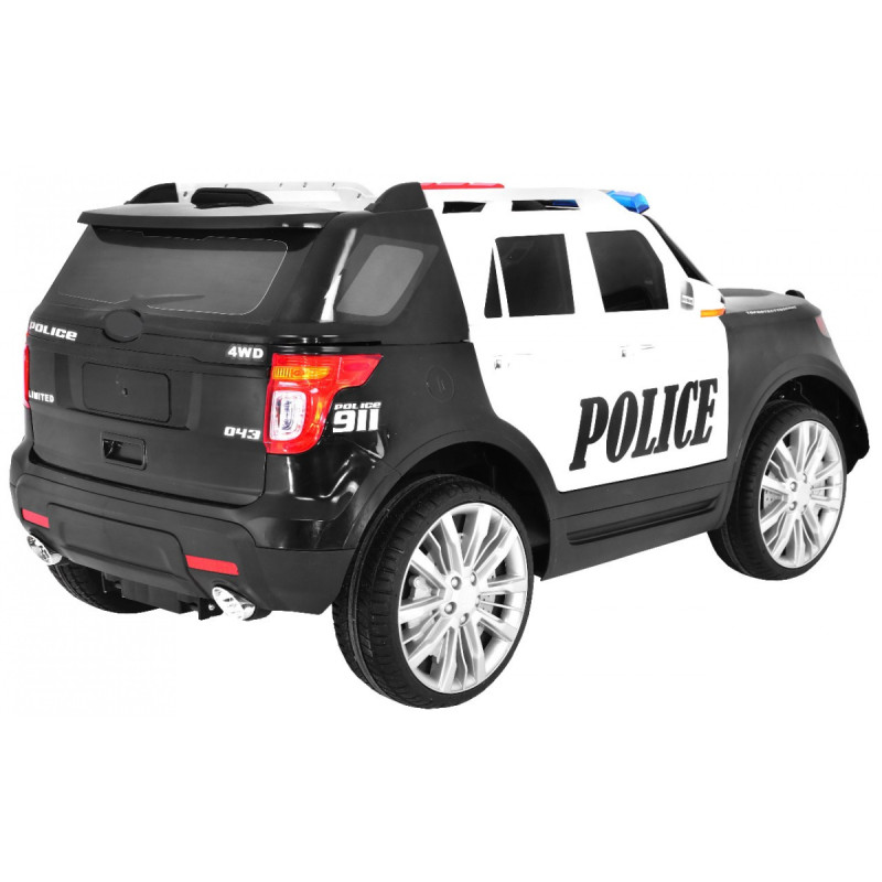 Auto SUV Police na akumulator dla dzieci + Syreny + Światła + Megafon + Pilot + Wolny Start + EVA + Naklejki