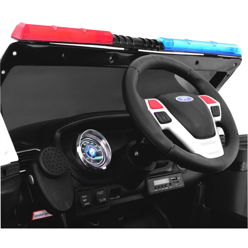 Auto SUV Police na akumulator dla dzieci + Syreny + Światła + Megafon + Pilot + Wolny Start + EVA + Naklejki