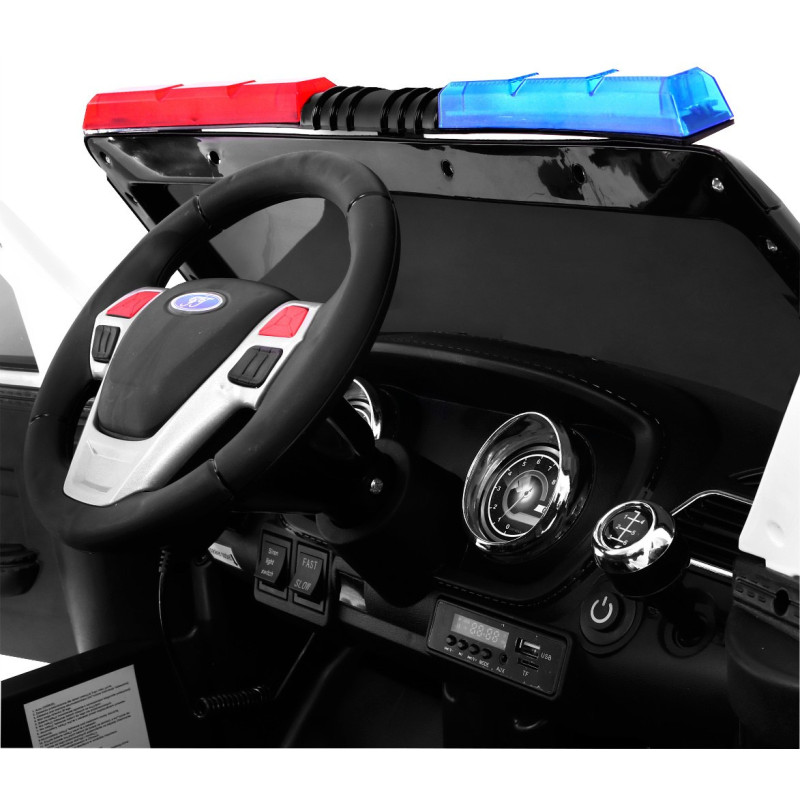 Auto SUV Police na akumulator dla dzieci + Syreny + Światła + Megafon + Pilot + Wolny Start + EVA + Naklejki