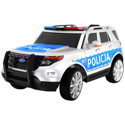 Auto SUV Policja na akumulator dla dzieci + Syreny + Światła + Megafon + Pilot + Wolny Start + EVA + Naklejki