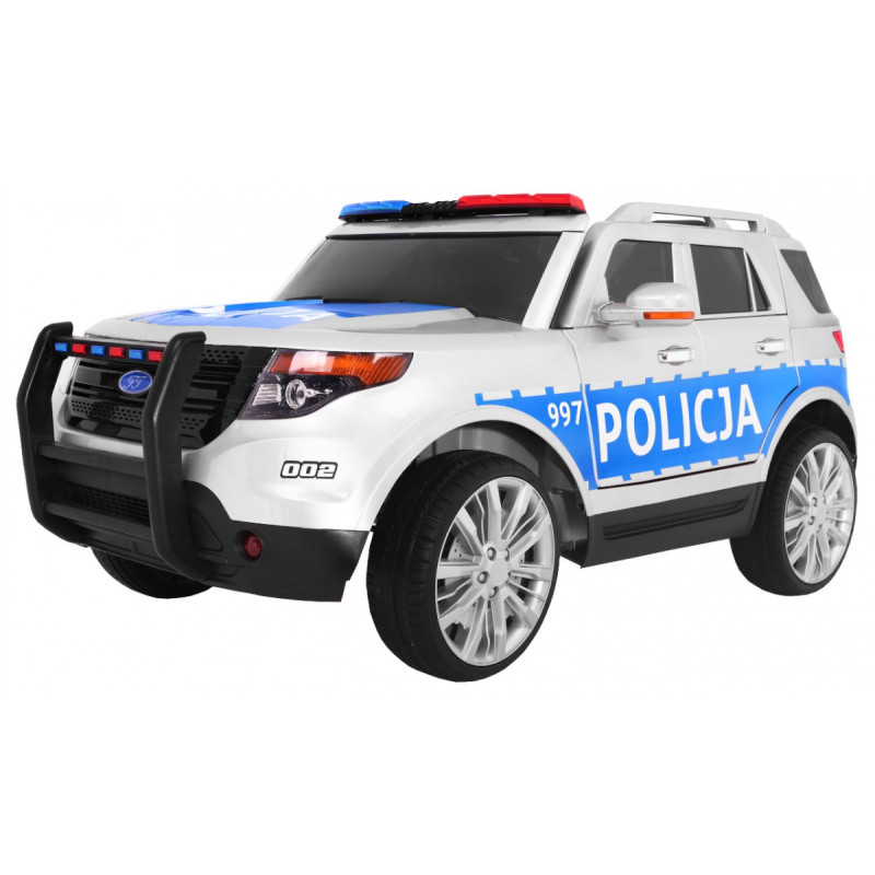 Auto SUV Policja na akumulator dla dzieci + Syreny + Światła + Megafon + Pilot + Wolny Start + EVA + Naklejki